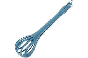 KALLORY Multi-Function Kitchen Tongs Egg Mixer Blue Manual Food Clamp Whisk Baking Tool for Cooking