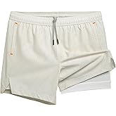 maamgic Mens Running Shorts with Compression Liner 5" Quick Dry Workout Shorts Anti-Chafe Gym Shorts 2 in 1 Athletic Shorts