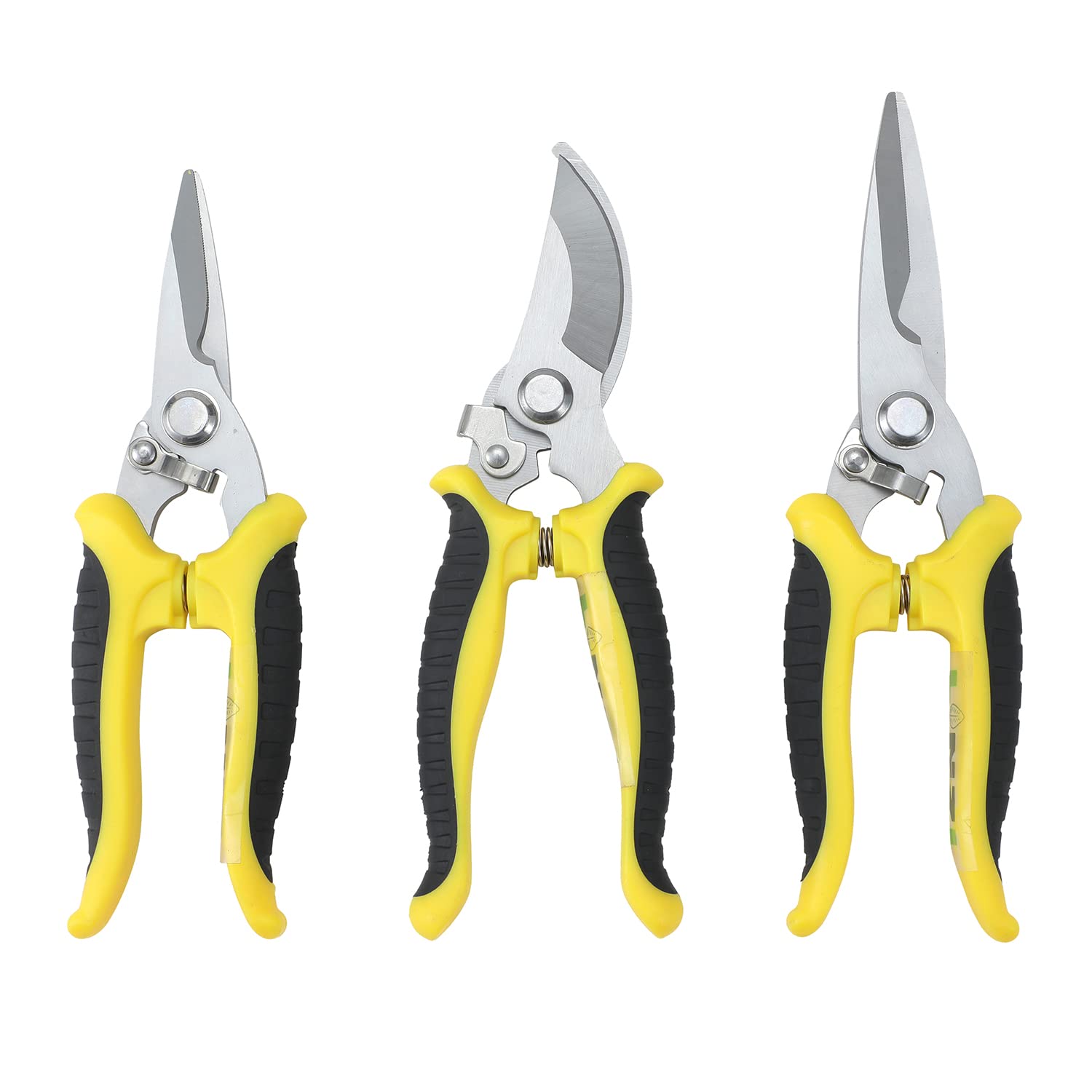 LINZI Garden Secateurs Pruning Shears Set 3PCs, Stainless Steel Hand Pruner Scissors, Branch Cutter Clippers Tree Trimmers Kit for Pruning Picking Trimming (Budget) 651111
