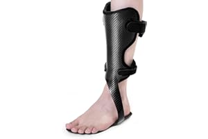 Estinko Carbon Fiber AFO Brace Ankle Foot Orthosis Lightweight Foot Drop Brace Drop Foot Brace for Walking Gait Assistance Ankle Instability, Right-Large