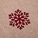 SANNO Christmas Tree Skirt, 48 inch Linen Tree Skirt Snowflakes Burlap Rustic Xmas Tree Decorations Skirts Holiday Ornaments,Double Fabric Beige with Red Edge