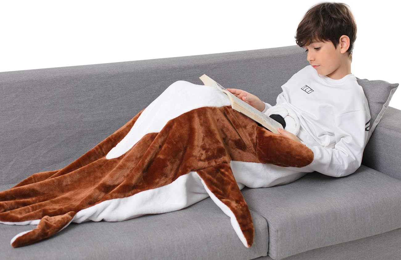 Wolf Tail Blanket For Boys Kids Pocket Style Mermaid Tail Blanket Premium Quality Softest Flannel Fleece Blankets Kids Sleeping Bag Kids Wolf Design Warm Comfortable Sleep Sacks Blanket For Kids Kids Furniture