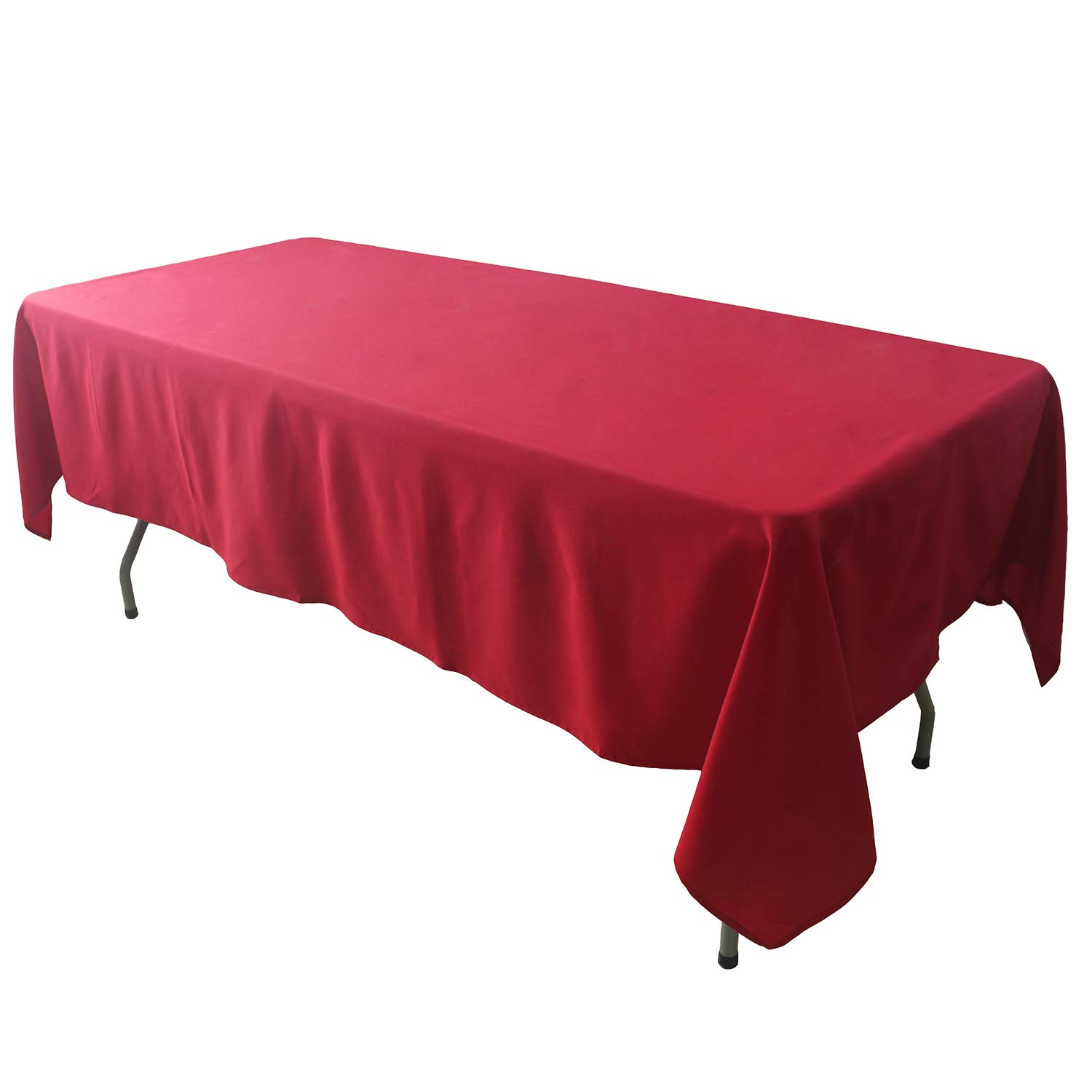 KaitatsuSen Oblong Rectangular Polyester Fabric Tablecloth, Red, 150x240 cm
