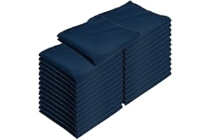 ARKWRIGHT LLC Arkwright Restaurant Cloth Napkins - (Pack of 25) Spun Polyester Dinner Napkin with Hemmed Edges - Ideal for Dinner, Wedding, Party, Banquet, Kitchen, 20 x 20 in, Navy