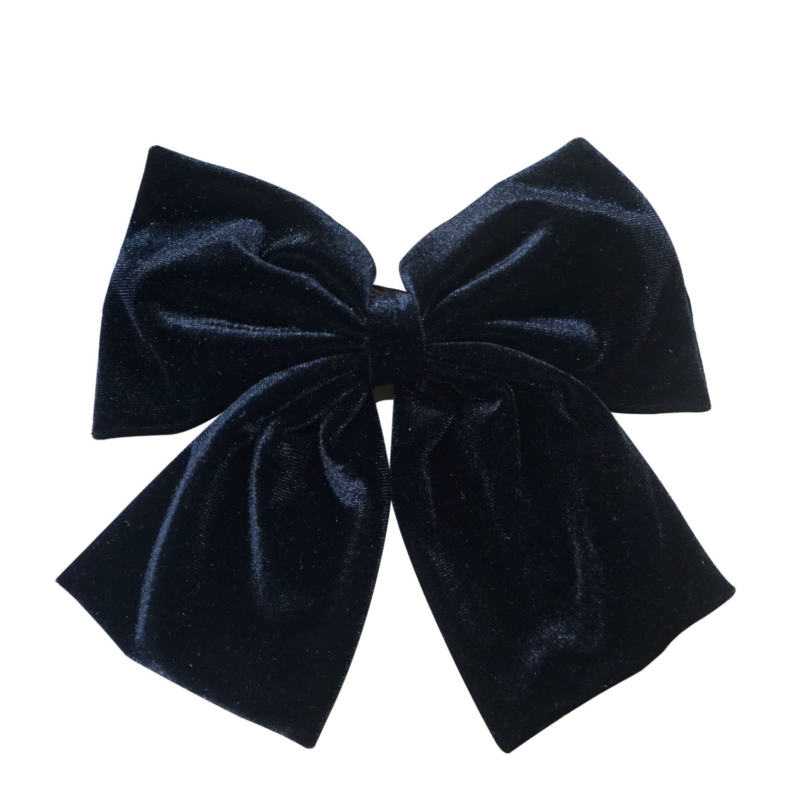 Ling & Bai Women Girls 8 Inch Large Velvet Hair Bows Clip Big Hair Bow Alligator Barrettes for Kids Teens (Black)