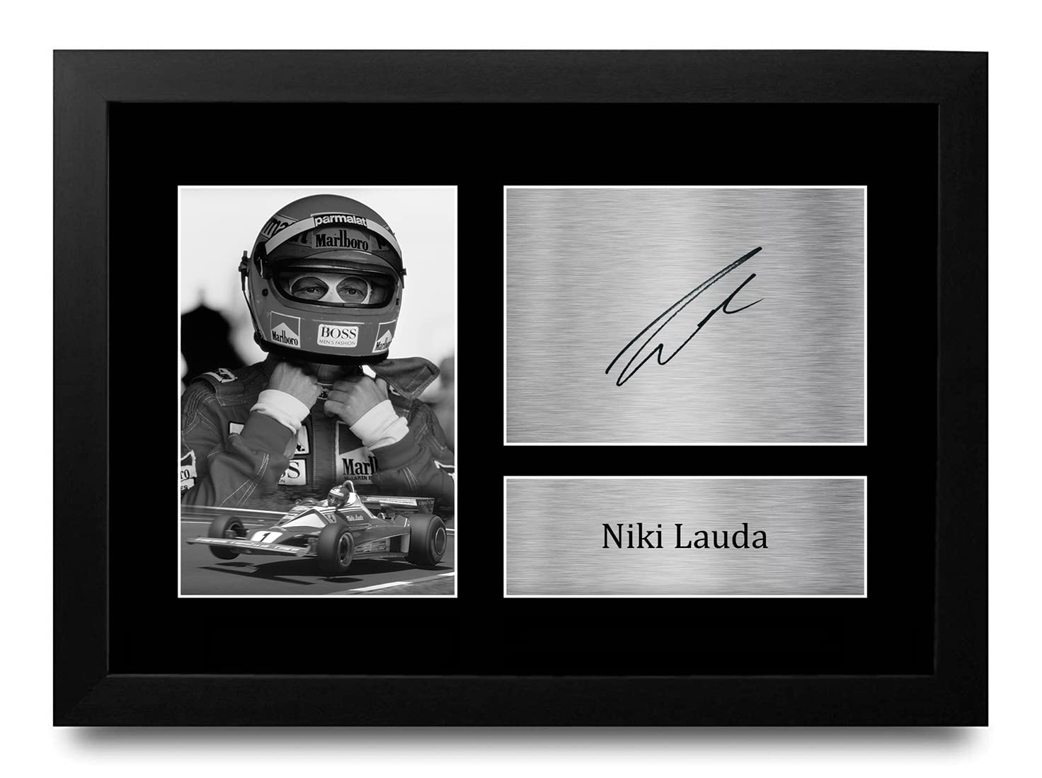 HWC Trading FR A4 Niki Lauda Formula 1 Gifts Printed Signed Autograph Picture for F1 Formula 1 Racing Fans - A4 Framed
