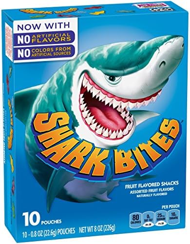 Fruit Shapes, Shark Bites, 8 Ounce (Pack of 5)