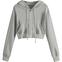 Amazon.com: CIDER Zip Up Hoodie Women Cropped Sweatshirts Lace