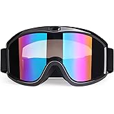 Dmeixs Motorcycle Motocross Goggles Over Glasses Off Road Riding Dirt Bike ATV Racing UV Protection Mtb Bike Hemelt Goggles for Men Women Adult Youth Kids(Black Frame + Color Lens)
