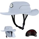 Tontron Surf Hat with Hard Shell and Mesh Chin Straps for Surfing, SUP,Kayaking and Watersports