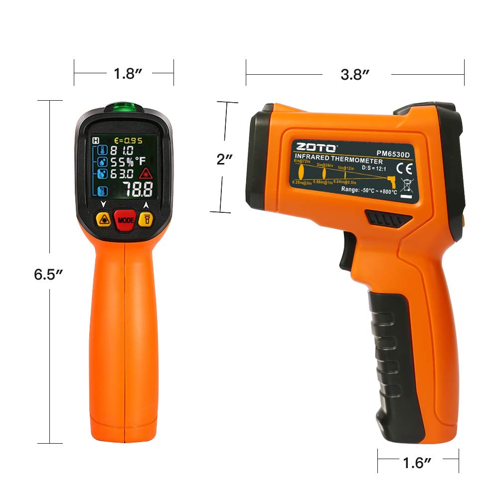 Digital Laser Infrared Thermometer,ZOTO Non Contact Temperature Gun