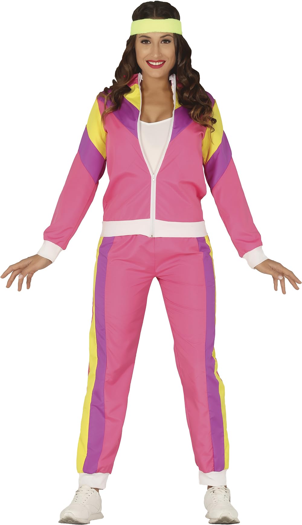 FIESTAS GUIRCA | Gymnast Woman Fancy Dress (14-16/L) - Jacket and Trousers - Sports and 80s Costumes for Halloween, Carnival and Fancy Dress Parties - Ideal for Adults - Pink