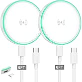 MagSafe Charger 2Pack 15W Magnetic Wireless Charger Fast Charging Pad with 6FT USB C to USB C Cable Compatible with iPhone 17/16/15/14/13/12 Series & AirPods 4/3/2/Pro | Strong Magnet Technology