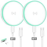 MagSafe Charger 2Pack 15W Magnetic Wireless Charger Fast Charging Pad with 6FT USB C to USB C Cable Compatible with iPhone 17/16/15/14/13/12 Series & AirPods 4/3/2/Pro | Strong Magnet Technology