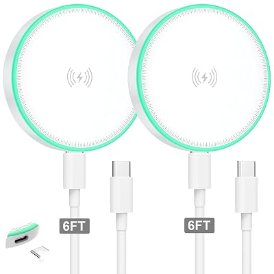 MagSafe Charger 2Pack 15W Magnetic Wireless Charger Fast Charging Pad with 6FT USB C to USB C Cable Compatible with iPhone 17/16/15/14/13/12 Series & AirPods 4/3/2/Pro | Strong Magnet Technology