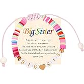CQIUKJ Big Sister Bracelets Gifts, Birthday Gifts Bracelets Charm Jewelry for Daughter Niece Sister Jewelry (6.5in+4in Adjustable)
