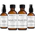 MedPeel Light Strength Chemical Peel Set - with Alpha & Beta Hydroxy Acid Face Peel for all Skin Tones - 10% Salicylic 30ml/1fl oz, 30% Glycolic