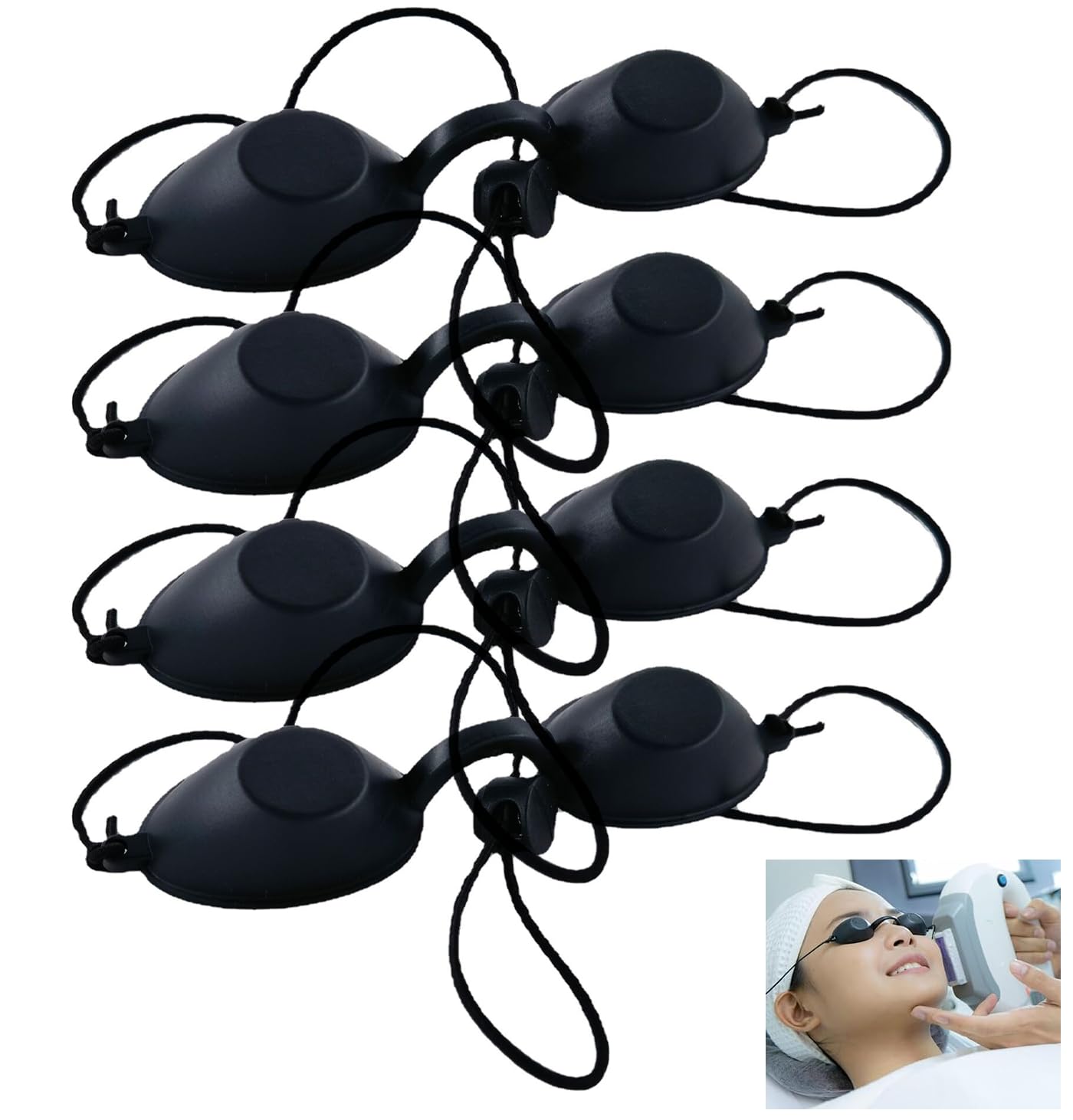 MUNSKT 4pcs Sunbed Goggles,Safety Goggles Eye Protection Glasses,Eye Patch Eyewear Laser Protection For for Patients in IPL UV Infrared Led Red Blue Light Hard Wavelength,For Beauty Clinic Patient