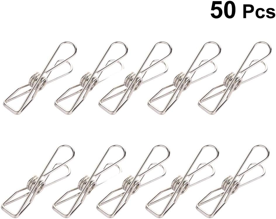 Vosarea 50pcs Stainless Steel Small Wire Clips Durable