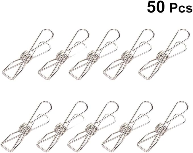 Vosarea 50pcs Stainless Steel Small Wire Clips Durable