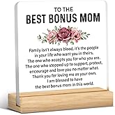 Bonus Mom Gift From Daughter Son, Bonus Mom Mothers Day Gifts, Thank You Gifts for Bonus Mom, Best Bonus Mom Acrylic Sign Keepsake Present