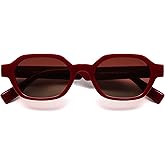 SOJOS Retro Polarized Hexagon Sunglasses for Women Men, UV400 Trendy Rectangle 70s 80s 90s Shades SJ2389