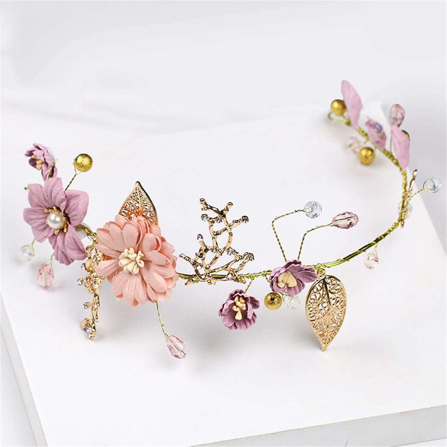 Exquisite Flower Gold Leaf Headband, European And American Bride Wedding Headwear, Fashion Wedding Dress, Jewelry Costume Accessories For Women