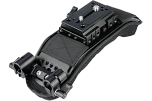 NICEYRIG 15mm Shoulder Pad with Quick Release Baseplate for Manfrotto, 15mm Rod Clamp Applicable for Video Camcorder Camera DV/DC Support System DSLR Rig