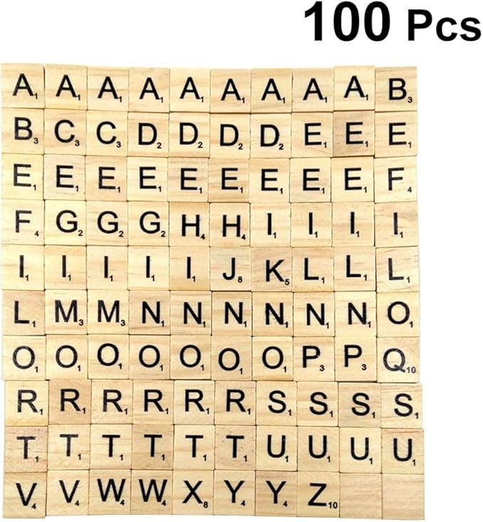 Supvox 100pcs Lettres En Bois Tuiles Lettres Anglaises Puzzle Enfants En Bois Education Precoce Lettre Jeu Bois Bloc Chips Amazon Fr Cuisine Maison