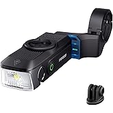 RAVEMEN FR1000 Bike Lights for Night Riding, Bicycle Light & Mount Integrated Design, 30° Adjustable Bike Headlight, Auto On/Off, Compatible with Garmin/Wahoo/Bryton Bike Computer, Fit 31.8-35MM Bar
