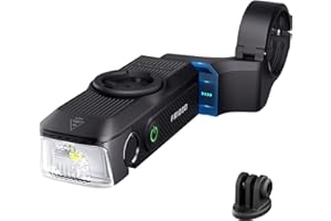 RAVEMEN FR1000 Bike Lights for Night Riding, Bicycle Light & Mount Integrated Design, 30° Adjustable Bike Headlight, Auto On/