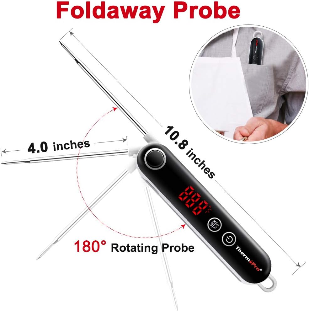 ThermoPro TP18 Ultra Fast Thermocouple Digital Instant Read Meat Thermometer for Grilling BBQ Smoker Kitchen Food Cooking Thermometer for Oil Deep Fry Candy Thermometer: Kitchen & Dining