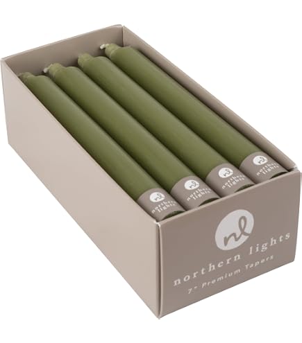 Lot De 12 Bougies Coniques Premium Northern Lights - Cramoisi 30,5 Cm | Sans Fumée Et Sans Gouttes