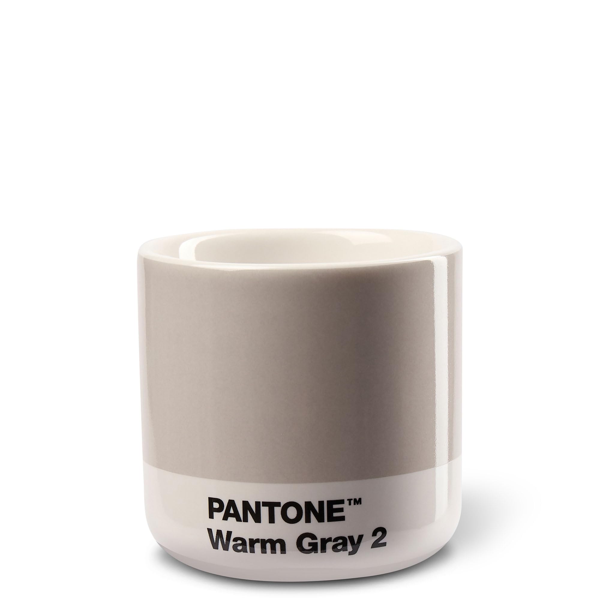 Copenhagen design Pantone Macchiato Cup - Handleless Porcelain Ceramic Coffee mug - 3.34oz/100ml, Warm Grey 2