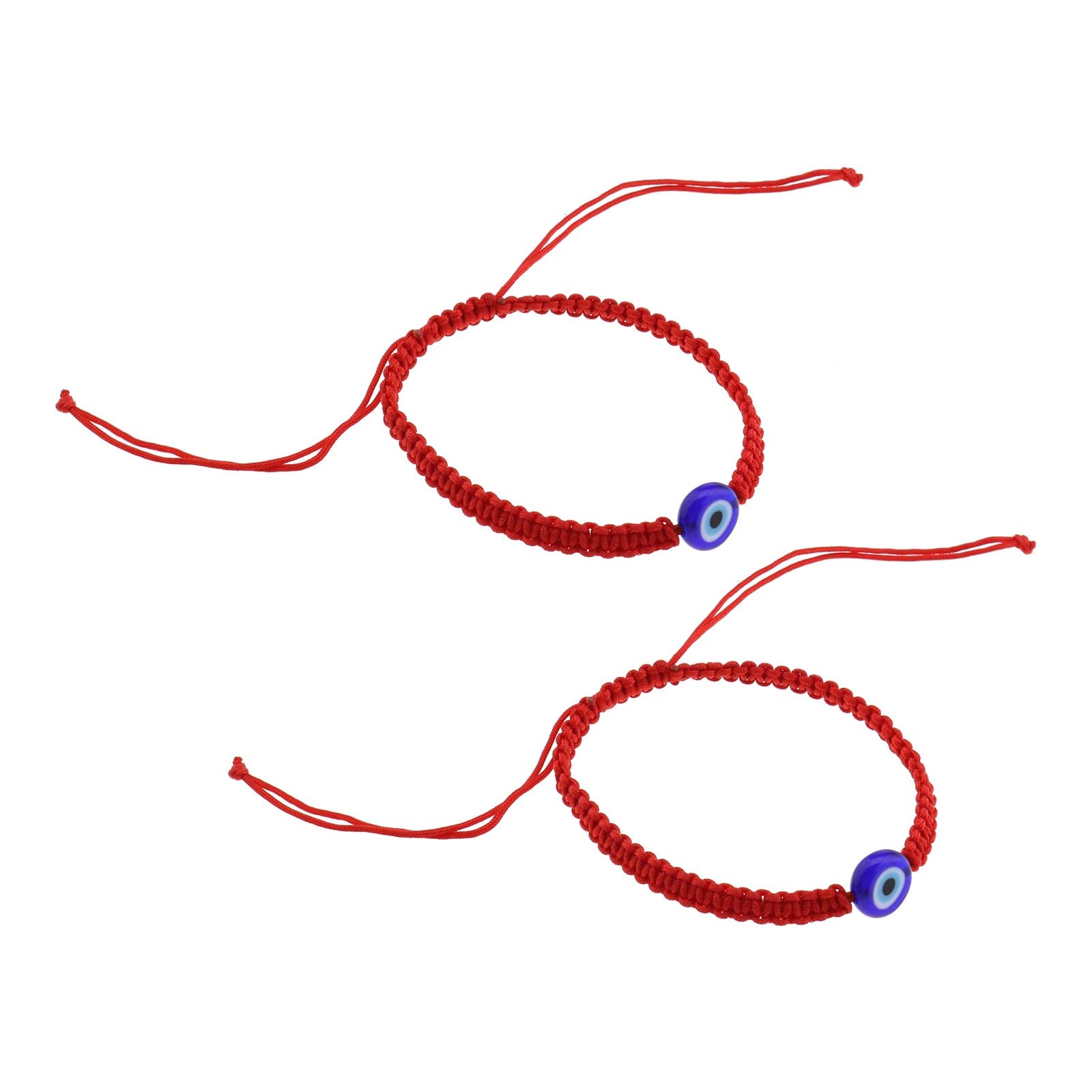 ECSiNG 2PCS Evil Eye Red String Bracelet for Women Men Family Friends Adjustable 14-25cm/5.6-10inches Double Protection Luck Amulet Handmade Braided Jewelry