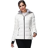 Women Warm Winter Down Puffer Jacket-Hooded Winter Puffer Coat for Women with Faux Fur Lined Hood and Collar