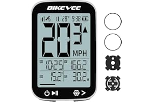 Bikevee Bike Speedometer GPS Wireless Cycling Computer – Auto Start/Stop, Auto Backlight, Waterproof Bicycle Odometer MPH KM/H, 2.4" LCD Display