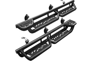 BINARY STAR Running Boards Compatible with 2005-2023 Toyota Tacoma Double Cab/Crew Cab. Off-Road Side Steps, Two-Stair Step Bars, Black Rock Sliders, 6 Inch Nerf Bars for Truck, Three Steps.