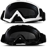 GGBuy Motorcycle Goggles ATV Dirt Bike Anti Scratch Motocross UV400 Protect Bendable Eyewear Off Road Dust proof Anti Fog Riding Goggles with Adjustable Strap &Color Lens