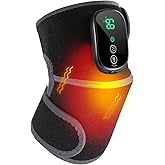 Cordless Heated Knee Massager, 3-in-1 Knee Heating Pad with Heat Vibration, Electric Heated Knee Brace with 3 Heat Levels and 3 Massage Modes &Timer, Gifts for Men Women (1 PCS)