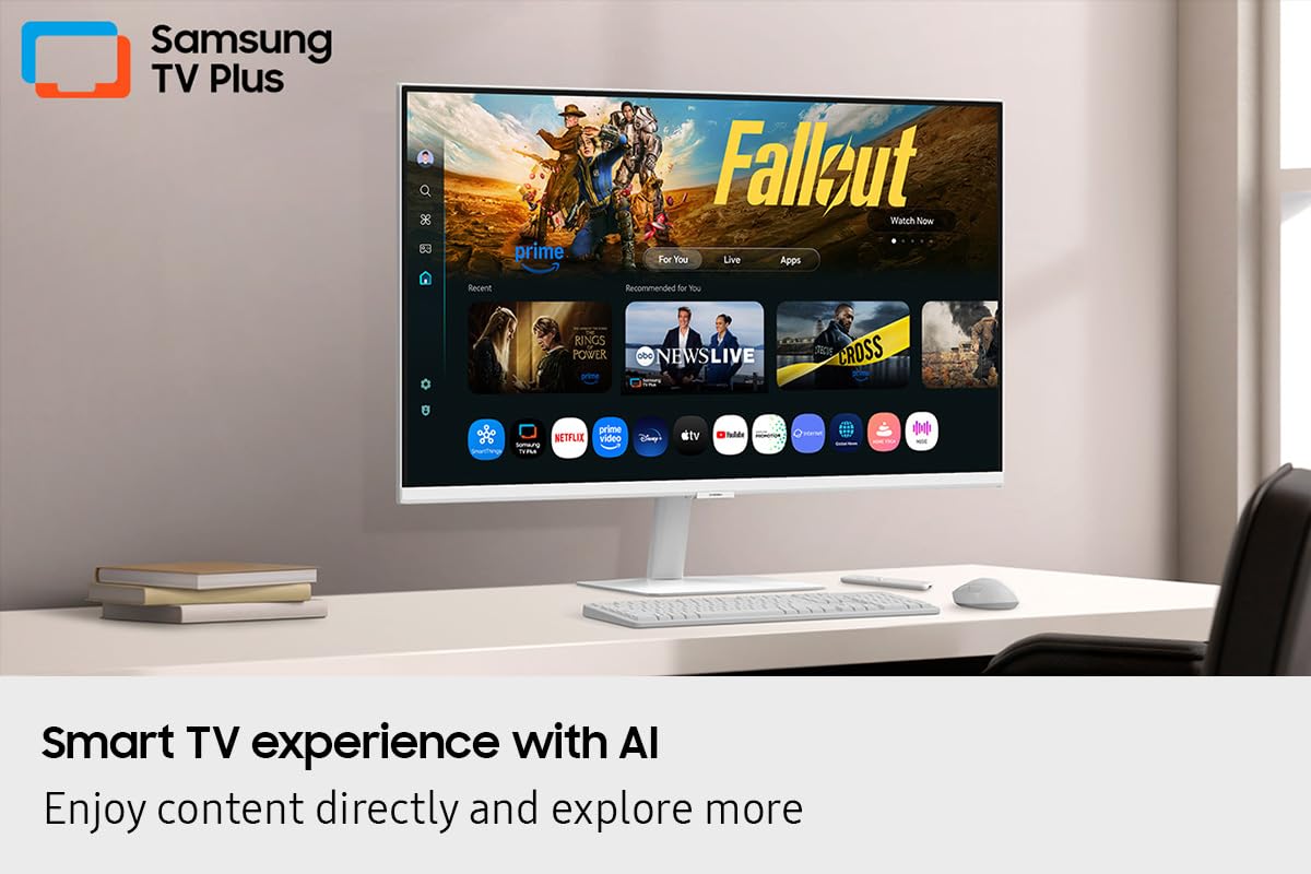 Samsung Ls32Fm703Uuxxu 32&Quot; 4K Ultra Hd Hdr10 Smart Monitor With Speakers - White - 3840X2160, Usb-C, Hdmi, Wifi, Bluetooth, Smart Hub For Tv Streaming, Catch Up Apps And Gaming Hub - View 6