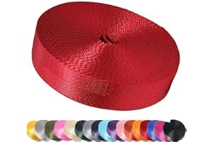 Devobunch 1 Inch Nylon Webbing Strap, Heavy Duty Nylon 10|25 Yard Webbing Roll, Durable Nylon Strapping for Indoor or Outdoor Gear, DIY Crafting, Repairing, 18 Vibrant Colors