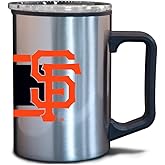 Logo Brands MLB Stripe Fusion Plastic Wall 15oz Stainless Steel Travel Mug (San Francisco Giants)