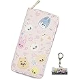 Educatgame Kpop Wallet with Bag Charm, Cute Faux Leather Long Wallet/Clutch Purse, Cute Stuff/Accessories or Gift for Teen Girls,Women