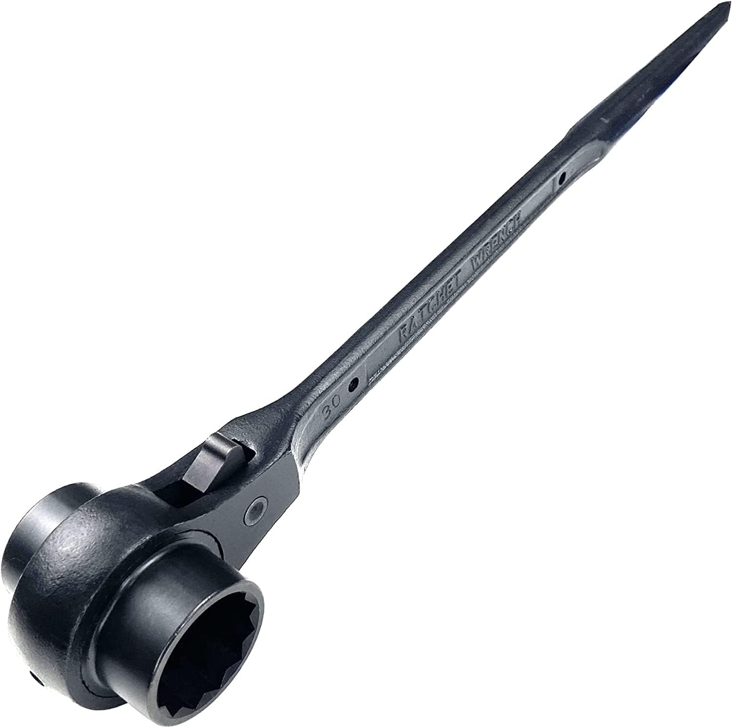 WEDO Ratchet Podger Spanner,Double Side Ratchet Socket Wrench,Scaffold Podger Ratchet Wrench,Quick Release Spud Wrench,CR-V, Die-Forged, Corrosion Resistant,Size 19 * 24mm, Metric,Length 185mm