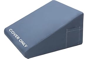 TEXSTEAD Bed Wedge Pillow Cover Silky & Smooth Wedge Pillowcase, Soft & Breathable, Removable & Machine Washable-Zipper Design (Blue, 24"x24"x10")