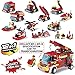 222Pcs Fire Rescue Vehicles Building Blocks Set , 6 Different Models filled in 6 Easter Eggs Including Fire Boat,Helicopters and Fire Truck for Kids Easter Egg Fillers, Easter Basket Fillers #1-#6