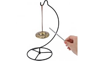 Homelavie Tingsha Chime Bells 2.5" Table Healing Bell with Striker,Tibetan Finger Cymbals for Spiritual Healing Mindfulness Meditation Yoga Buddhist, Relaxation(Om Mane Padme Hum Symbols Embossed)