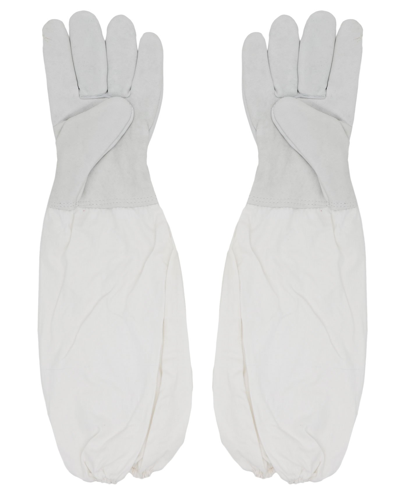 Thaoya Bee Beekeeping Gloves Premium Goatskin Leather Beekeer Gloves with Long Canvas Sleeve & Elastic Cuff for Men & Women