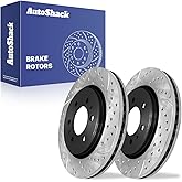 AutoShack 13.78" (350 mm) Front Vented Drilled & Slotted Brake Rotors E-Coated Replacement for 2010-2020 Ford F-150 2007-2021